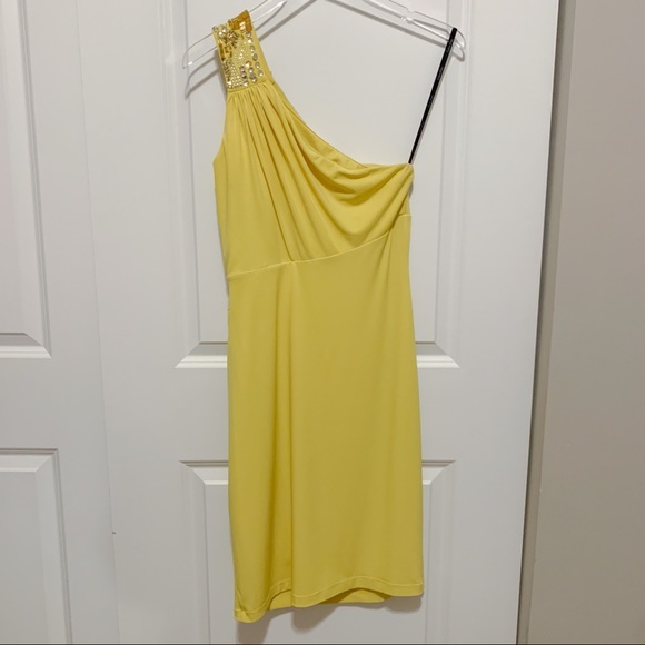 Calvin Klein Yellow One-Shoulder Midi Dress - Picture 6 of 6